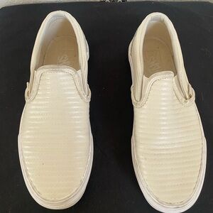 Vans Classic Cream Slip-On Shoes